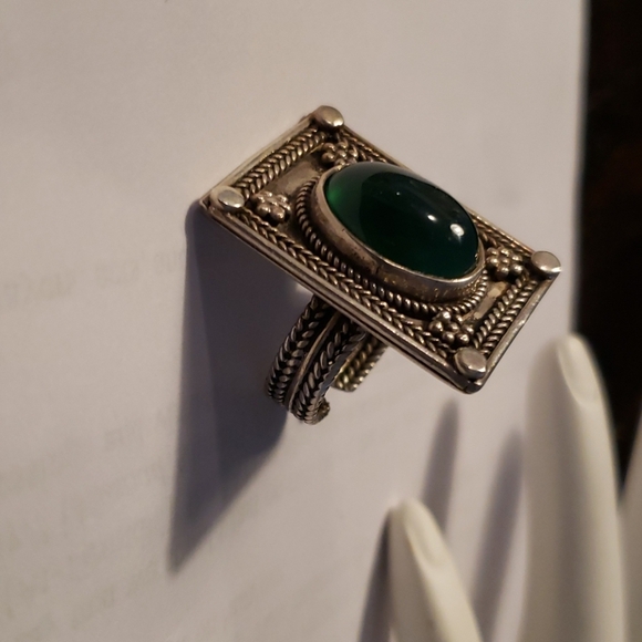 Vintage (80s) Egyptian Sterling Silver Adjustable Ring - Picture 4 of 6